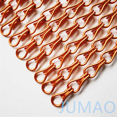 商用 オレンジチェーンリンク フライカーテン フェンス 波紋窓スクリーン