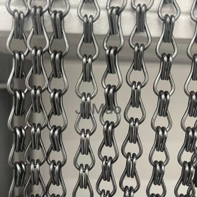 アルミニウムチェーンカーテン 金属チェーンリンクカーテン 耐熱性 マイナス40℃から200℃ スペースに合わせてデザイン