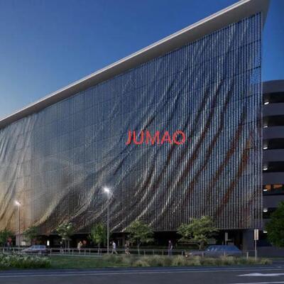 運動風ファサード金属建築メッシュ風移動カーテンウォールファサード