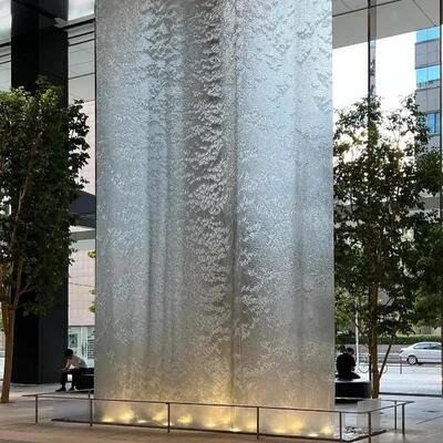 ダイナミックなカスケード水の壁の彫刻ステンレス鋼の水のカーテン水景アートワーク